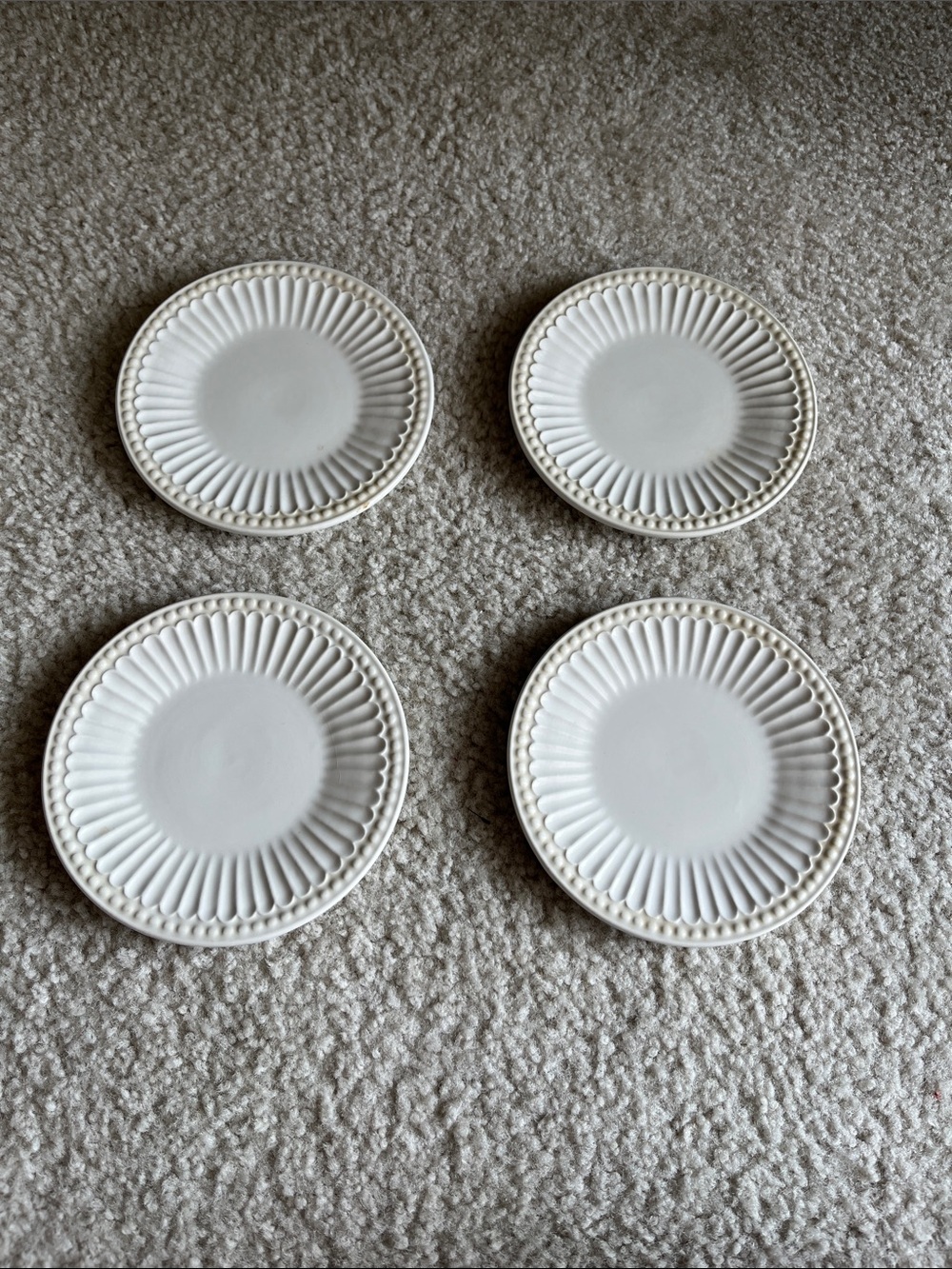 Lenox White Fluted Rim Butter Plates - Set of 4